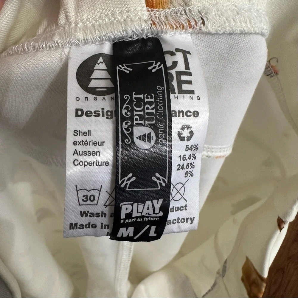 Picture Organic Clothing Outdoor Print Leggings Size M/L‎